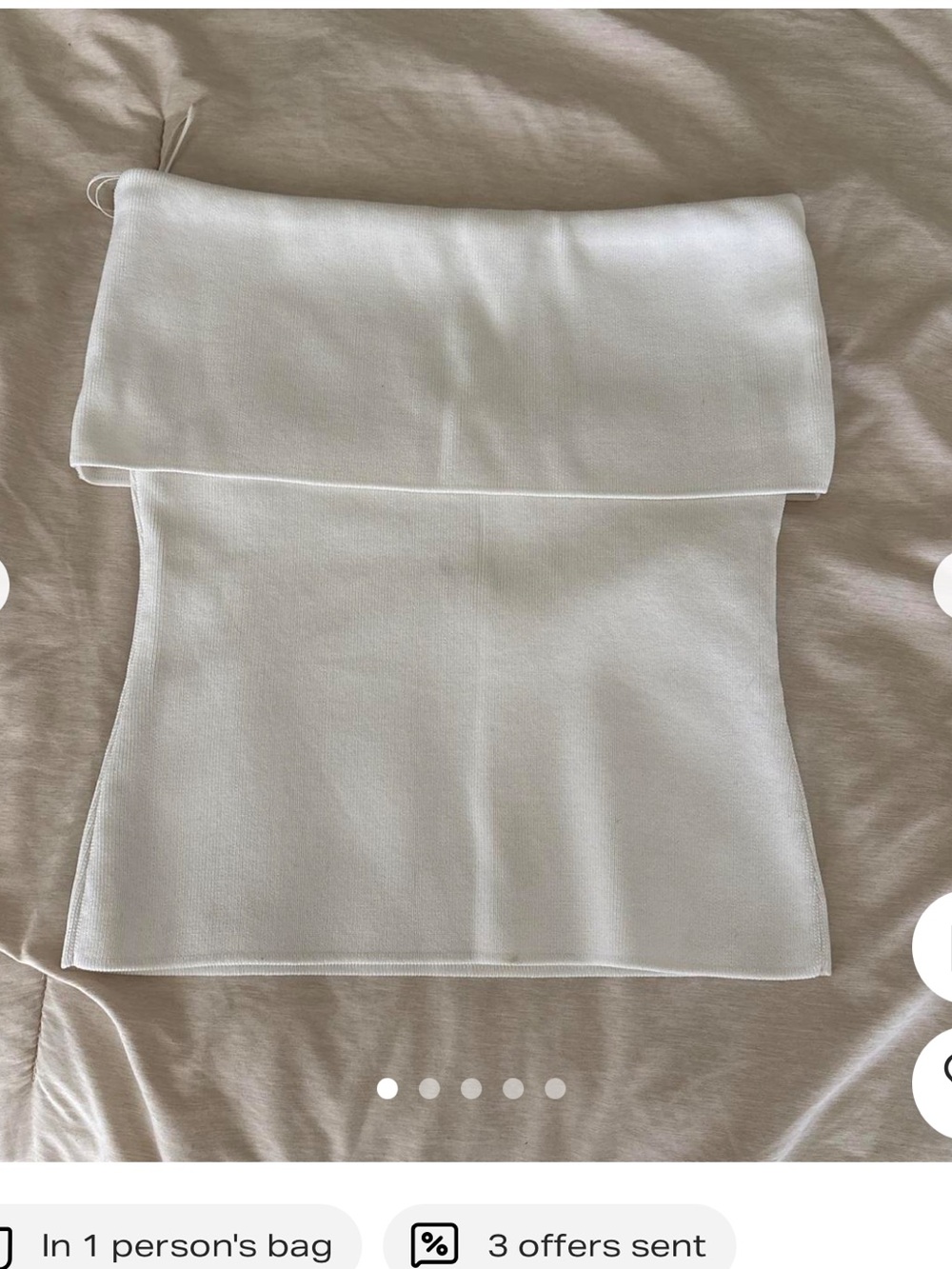 Zara white knit strapless top
